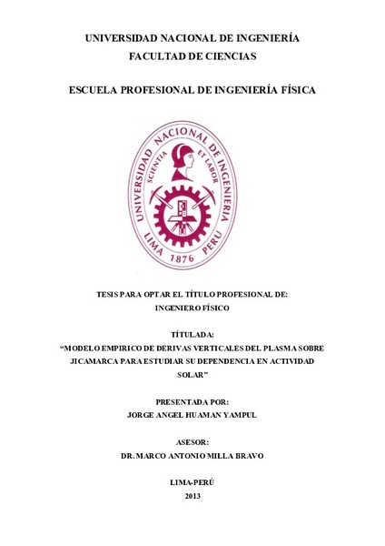 Modelo empírico de derivas verticales del plasma sobre Jicamarca para  estudiar su dependencia en actividad solar