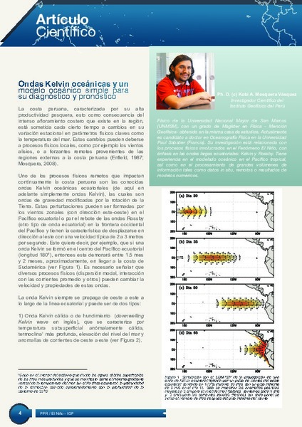 Ondas Kelvin oceánicas y un modelo oceánico simple para su diagnóstico y  pronóstico