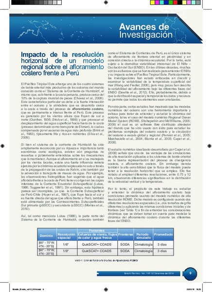 Impacto de la resolución horizontal de un modelo regional sobre el  afloramiento costero frente a Perú